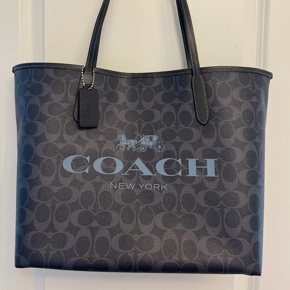 Coach Gray Signature Logo Tote